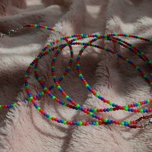 y2k Inspired Rainbow Dainty Opaque Seed Bead Choker Necklace
